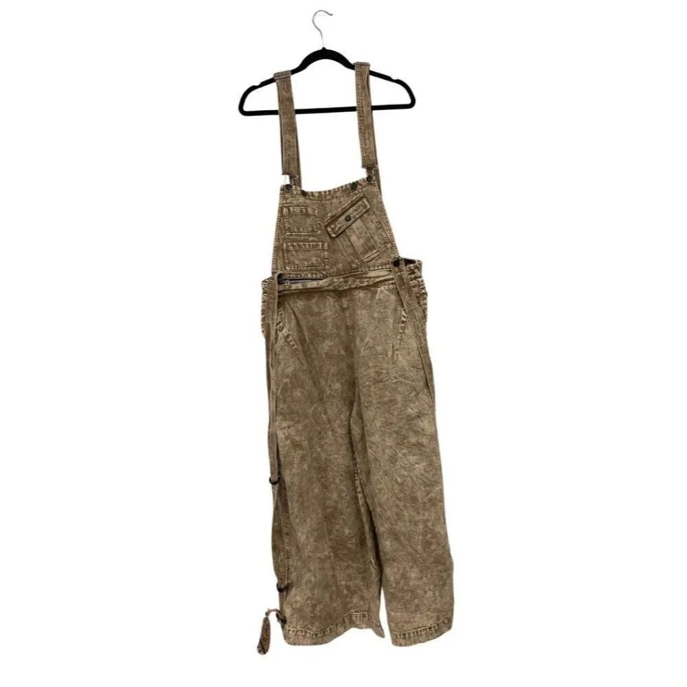 Urban Outfitters Fried Rice NY Womens Overalls Large Cocoa Baggy Fit Cotton NWT